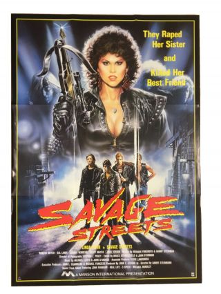 Savage Streets Poster One Sheet Movie Promo 1984 Crime Linda Blair
