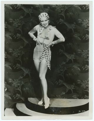 Leggy Pre - Code Blonde Joan Blondell 1933 Art Deco Pin - Up Photograph