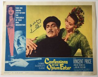 1962 Confessions Of An Opium Eater Lobby Card Signed By Vincent Price