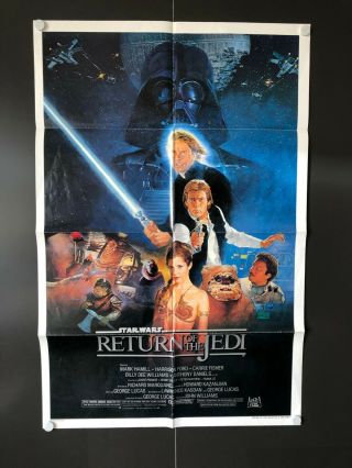 Return Of The Jedi One Sheet Poster Style B 1983 - 27 " X 41 " Ex/ex,