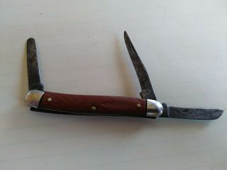 Vintage John Primble Belknap 3 Blade Pocket Knife,  Bone Handles