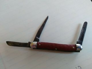 Vintage John Primble Belknap 3 blade pocket knife,  bone handles 2