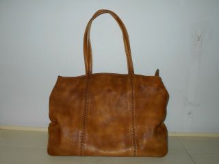 Old Trend Modern Vintage Faded Brown Leather Shoulder Purse K5