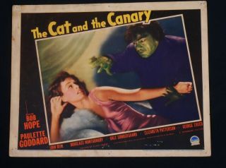 The Cat And The Canary 1939 Bob Hope Paulette Goddard Classic Horror Lobby