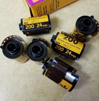 Vintage Kodak Gold 200 Speed 35mm Color Film 6 Rolls 144 Exposures Expired 2009 2