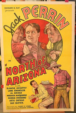 Movie Poster North Of Arizona 1sh 1935 Great Art Of Cowboy Jack Perrin