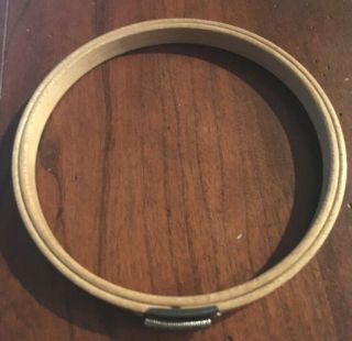 Vintage Gibbs Holdtite Solid Wood 5 " Embroidery Hoop Spring Tension Made In Usa
