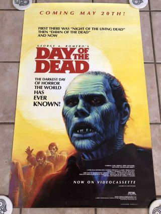 George A.  Romero ￼day Of The Dead 1986 Video Store Media Poster