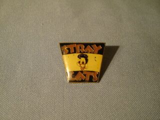 Vintage Stray Cats Enamel Lapel Pin 1980s Brian Setzer Rockabilly
