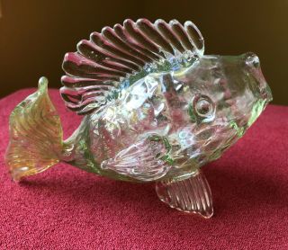 Rick Strini Iridescent Hand Blown Art Glass Fish