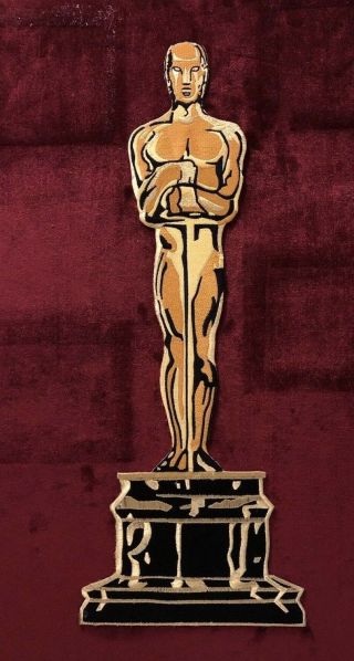 Wow Rare Large 20” Embroidered Cloth Patch Academy Award Oscar Statue Movie Film