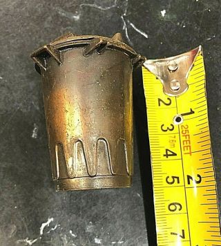 Vintage Garbage Can Pencil Sharpener Miniature Die Cast Metal