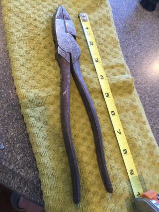 Vintage Diamalloy Sl59 Ne Lineman Pliers Usa Wire Cutter Side Electrician Tool