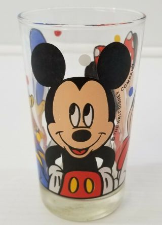 Mi) Vintage Mickey Minnie Mouse Donald Duck Walt Disney Company Glass Tumbler