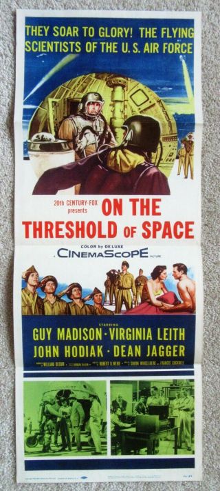 On The Threshold Of Space 1956 Insrt Movie Poster Fld Ex
