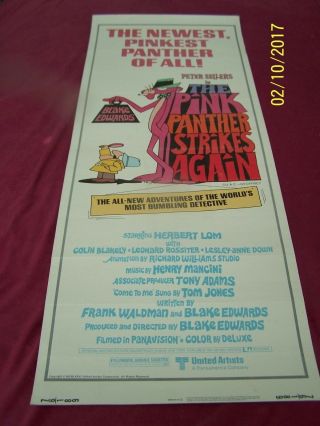 The Pink Panther Strikes Again 1976 22x28 Movie Poster Peter Sellers