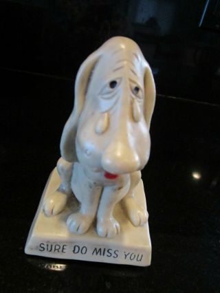 Vintage Russ & Wallace Berrie Co.  Inc.  5 " Dog Figurine,  Sure Do Miss You,  1968