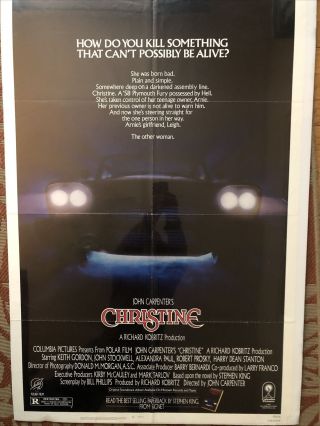 Christine Movie Poster John Carpenter Stephen King 1983 Classic Horror
