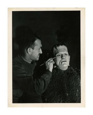 1939 Son Of Frankenstein Jack Pierce Applies Make Up Boris Karloff Us Publicity