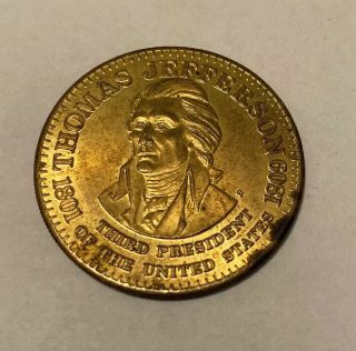 Thomas Jefferson Third President Of The United States Coin (vintage) F10