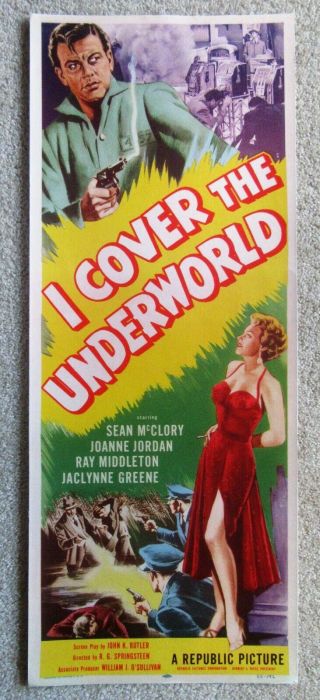 I Cover The Underworld 1955 Insrt Movie Poster Linen Ex
