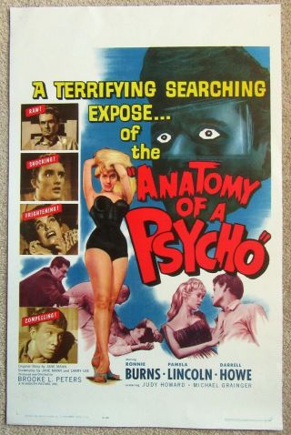 Anatomy Of A Psycho 1961 1sht Movie Poster Linen Ex