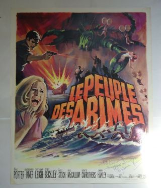 Hammer/the Lost Continent /uc16/french Poster Signed By Suzanna Leigh