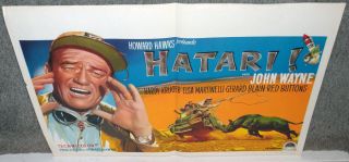 Hatari 1962 Rare Movie Poster John Wayne/howard Hawks/elsa Martinelli