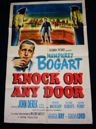 Knock On Any Door 1949 Humphrey Bogart Nicholas Ray Film - Noir One Sheet