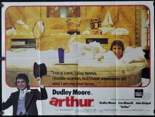 Arthur 1981 30x40 Uk Quad Movie Poster Dudley Moore Liza Minneli Comedy