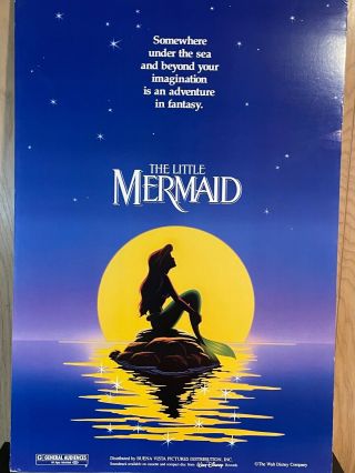 Thick Board Movie Theater Poster Disney The Little Mermaid Display 40 " X 27 "