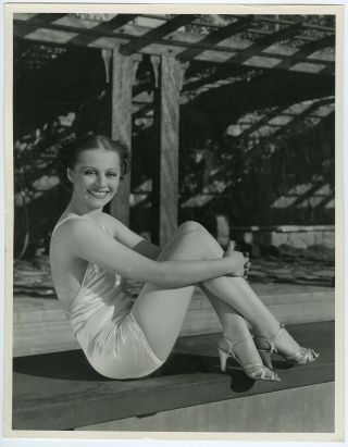 Poolside Bathing Beauty Eleanore Whitney 1936 Large Pin - Up Photograph