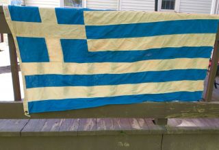 Vintage Cotton,  Greek,  Greece Flag Banner,  Bunting,  3x5 