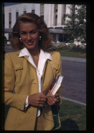 Linda Christian Posing For Candid Photo Vintage Color 35mm Transparency