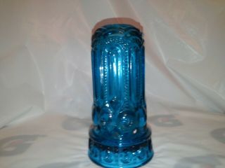 Htf Vintage Moon & Star Pattern Glass Le Smith Courting Candle Lamp Base Only