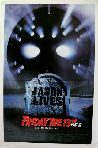 Vintage 1986 Movie Poster Friday The 13th,  Part Vi,  Rolled 27  X41  Nss860084