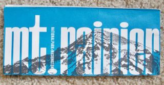 Vintage 1967 Mt Rainier National Park Illustrated Travel Brochure & Map Ephemera