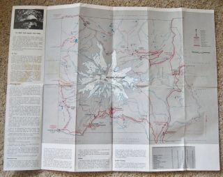 Vintage 1967 Mt Rainier National Park Illustrated Travel Brochure & Map Ephemera 3