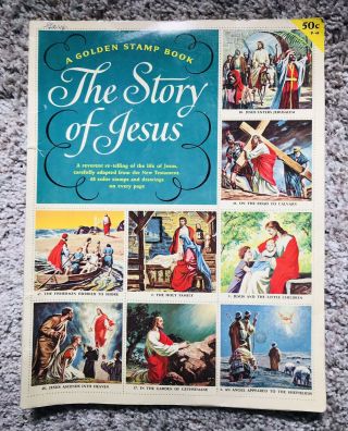 Vintage Golden Stamp Book - The Story Of Jesus