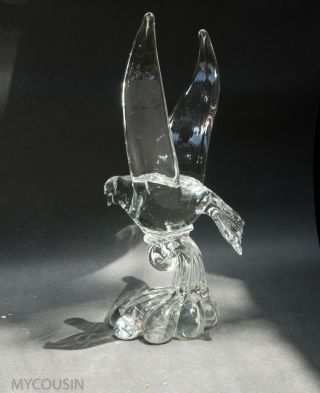 Murano Glass Sculpture Nautical Seagull Bird on the Crest of a Wave 2