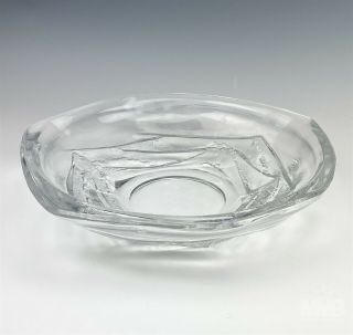 Daum France Mid Century Modern 12 " Sculptural Glass Centerpiece Serving Bowl Sjs