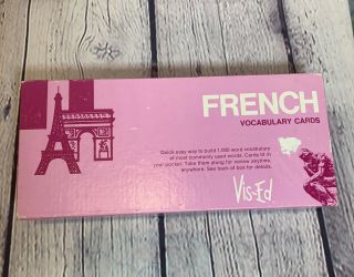 Vintage Vis - Ed French Vocabulary Cards 1000 Educational Language Word Flashcards