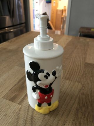 Vintage Mickey Mouse Soap Lotion Pump Dispenser Collectible Htf Japan