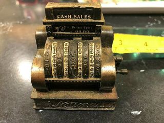 Vintage Cash Register Pencil Sharpener Miniature Die Cast Metal