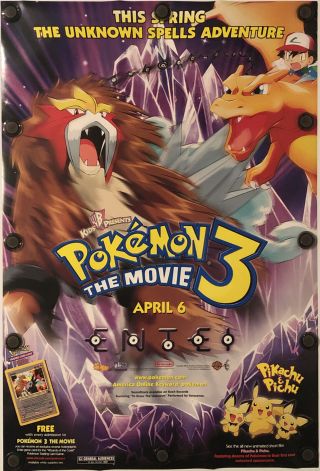 Pokemon 3: The Movie 27 " X 40 " Ds/rolled Movie Poster - 2001