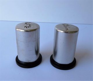 Vintage Mid Century Aluminum Salt And Pepper Shakers,  Made In Usa