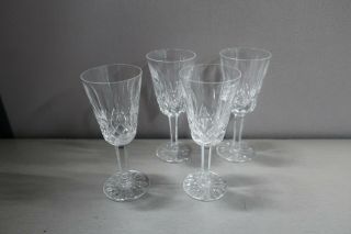 4 Waterford Crystal 5 1/8 " Lismore Sherry Goblets