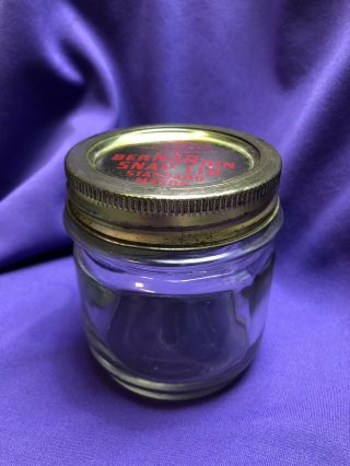 Vintage Knox Keystone Mason Jar 1/2 Pint With Bernardin Snap Lid - Small 3 - 1/4”