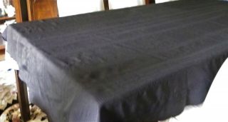 Vintage Black Oval Tablecloth 100 " X 60 " Freshly Washed,  Ready To Use