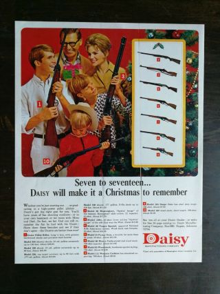 Vintage 1967 Daisy Bb Gun Full Line Christmas Full Page Color Ad